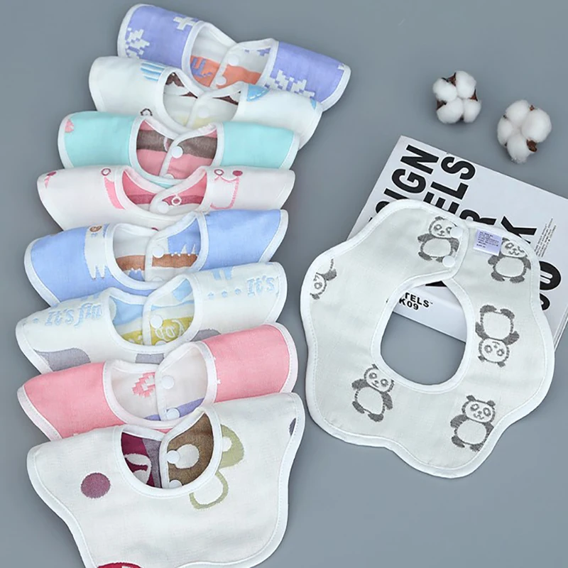 Bavoirs en mousseline de gaze pour bébé, bandana pour nouveau-né, gril doux, rotation à 360 degrés