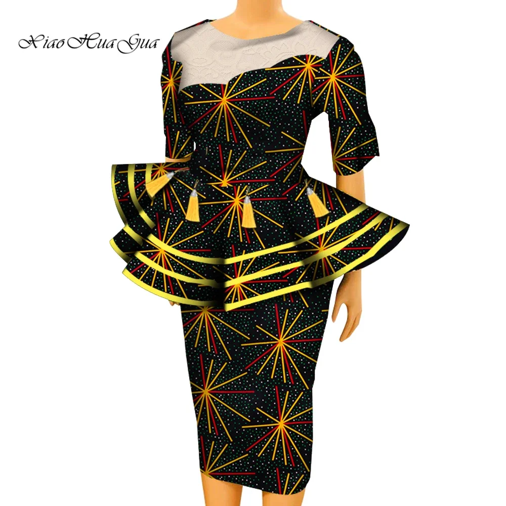 

Африканская одежда для женщин, комплект из 2 предметов, dashiki ankara, блузка и юбки с принтом больших размеров, женские костюмы Bazin Riche Africa WY7844