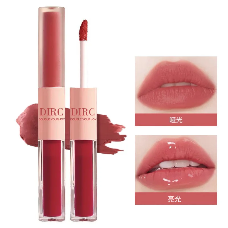 Warm Double Happiness Lip Glaze lip gloss Mirror New color on line Glossy Doubleheaded Soft Mist Matte Lip Clay