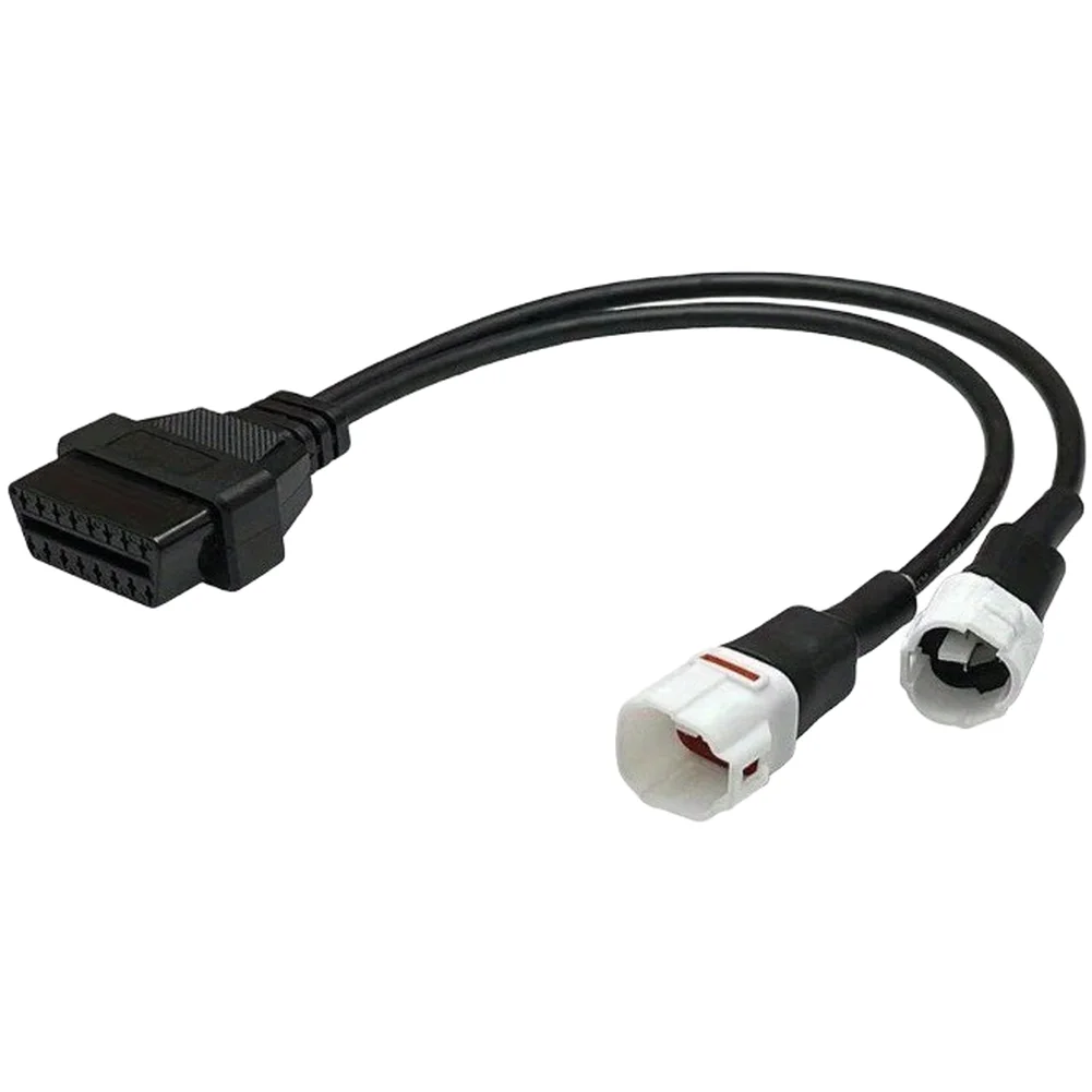 Diagnostic Extension Cable for Motorcycles 3+4 Pin to For OBD 16 Pin Adapter Enables Communication with Scan Tools