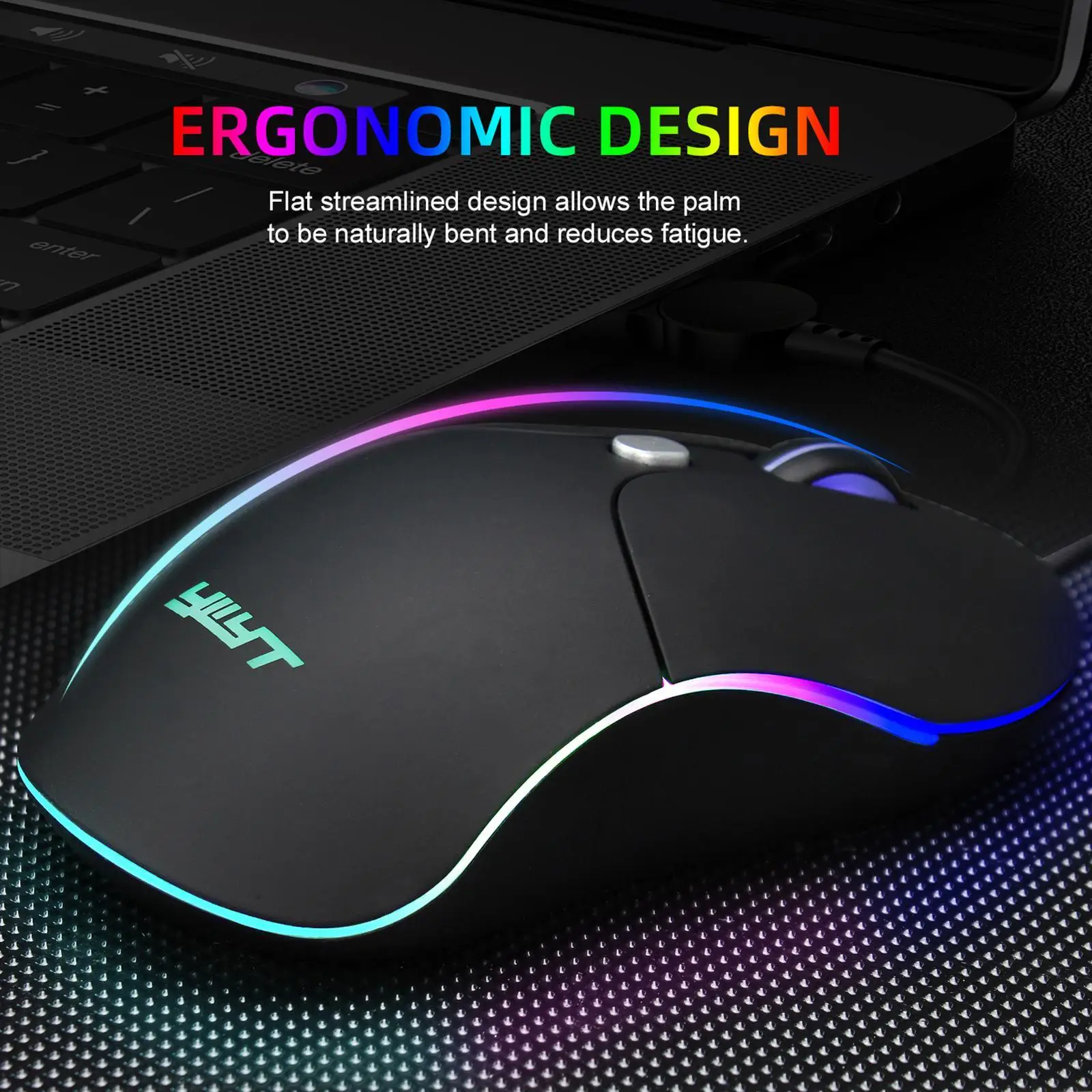 Computer USB RGB Optical Gaming Gamer Mouse 3200 DPI Mice,Universal Compatibility