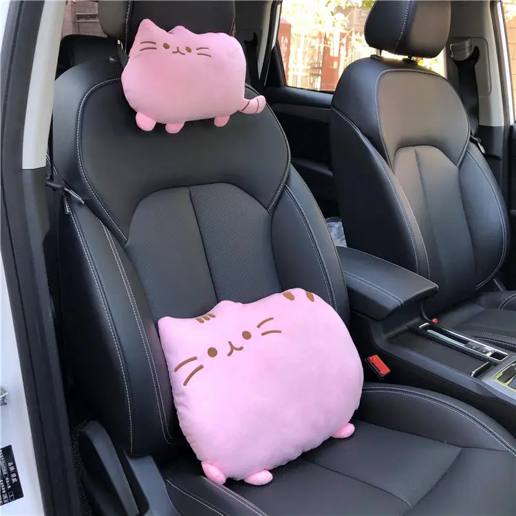 Cartoon Cute Cat Four Seasons Universal Car Inteiror Ornament Car Waistpilow Neck Pillow Headrest Pillow