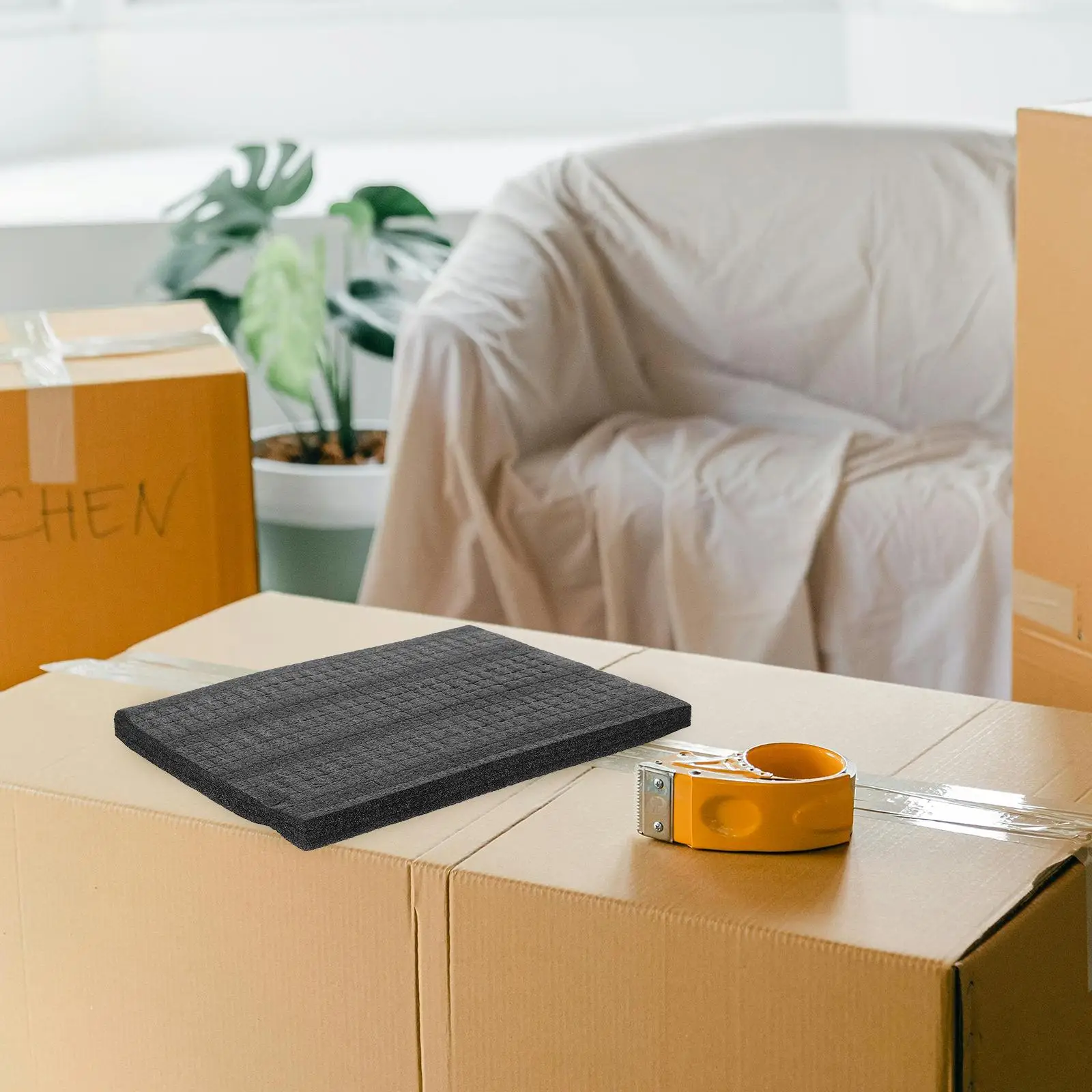 Caja de herramientas de rejilla de algodón perlado negro, revestimientos de bandeja ganizer de espuma, almohadillas de protección, tablero de espuma de embalaje, forro de esponja para