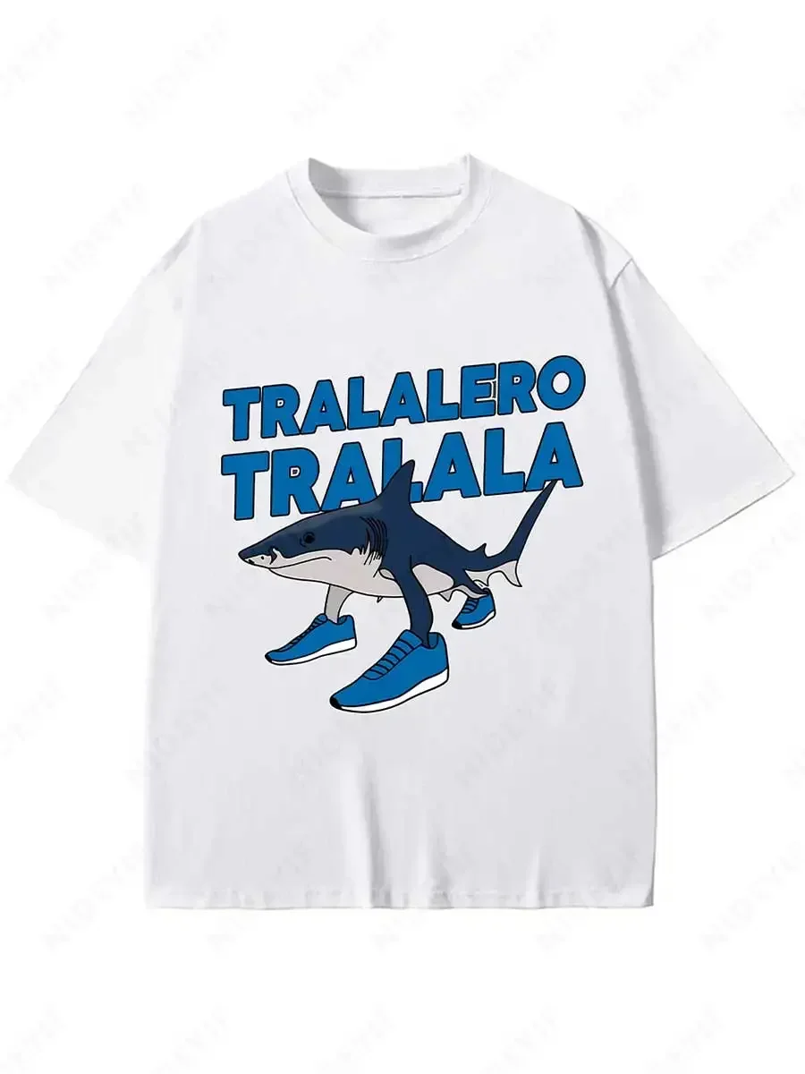 

Футболка Tralalero Tralala с забавной акулой и мемми, подарки, женская мода, готические винтажные футболки, повседневная футболка