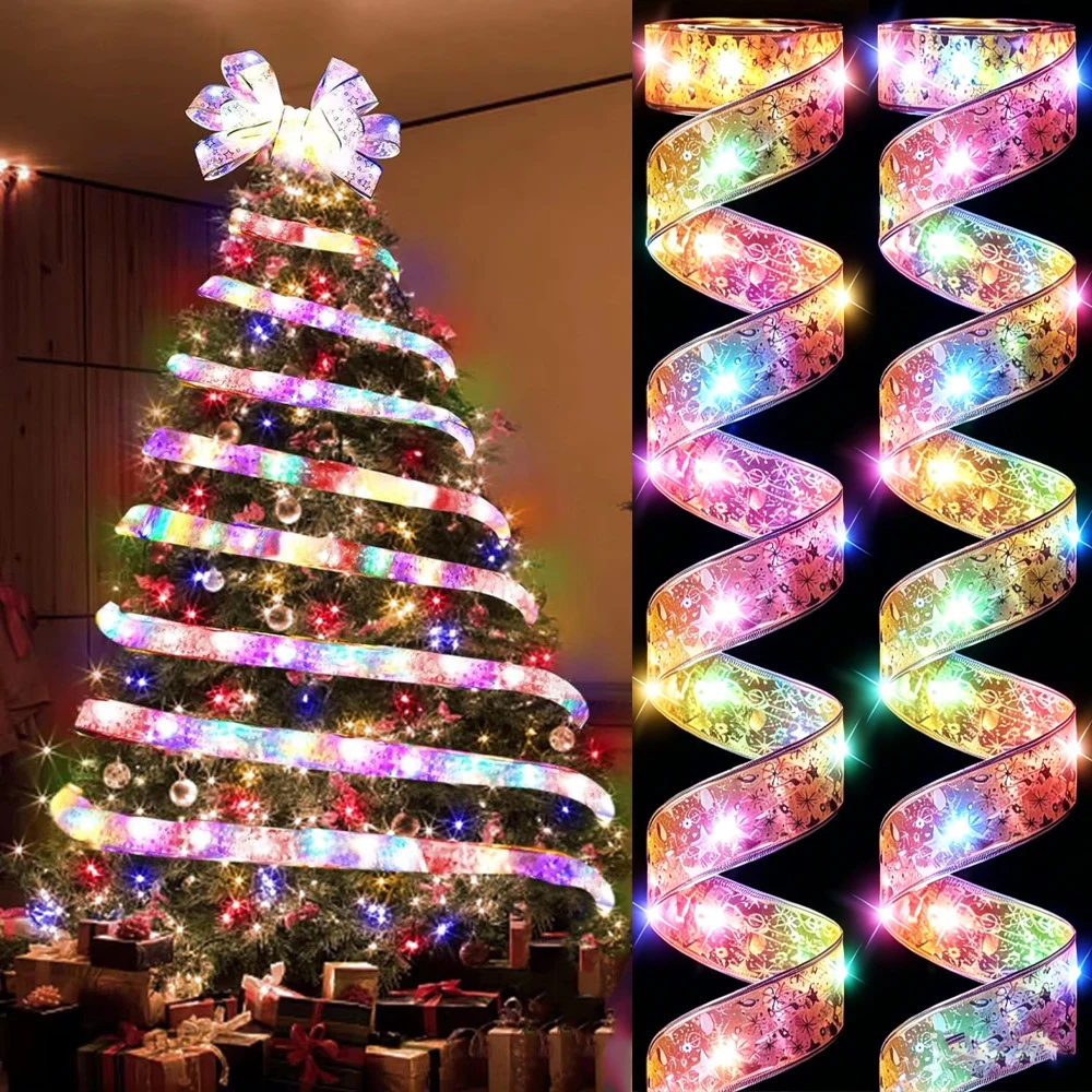 1Pack 2/5/10M Christmas Ribbon Lights Mini Light Fairy String Lights for Party Wedding Christmas Tree Decortion Halloween Party