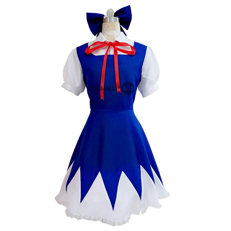 

Touhou Project Cirno Dress Uniform Clothes Cosplay Formato Personalizzato Halloween School Uniform Costume