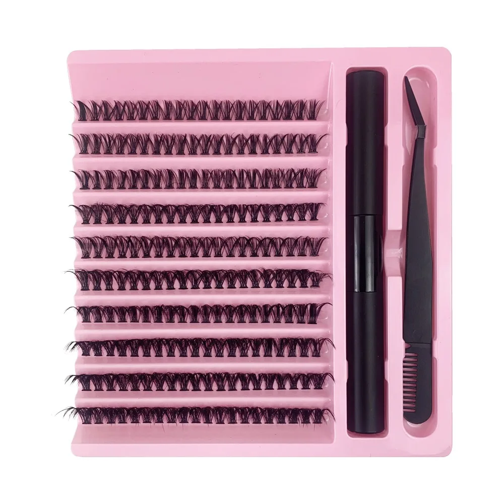

144Pcs Curl False Eyelashes Long Lasting Reusable Individual Lashes Cluster Bushy Segmented DIY Lash Extension Kit Beginner