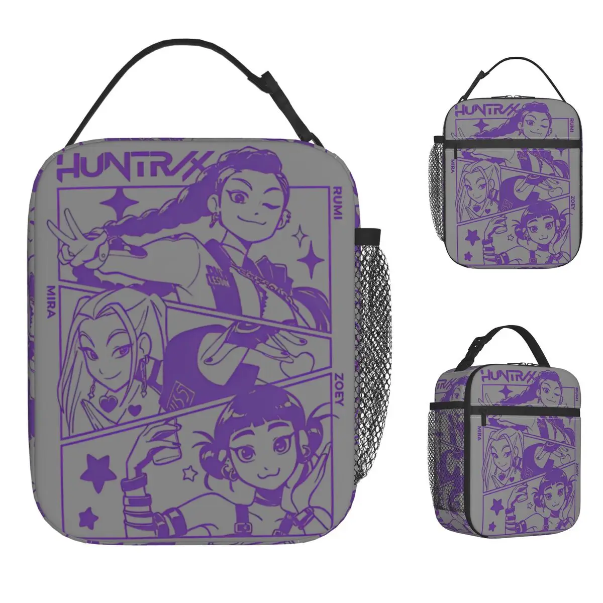 

Huntrix Demon Hunters Tour Плакат Сумка для обеда Kawaii Ланч-бокс для детей Путешествия Портативная сумка-холодильник Оксфорд Графическая сумка для еды