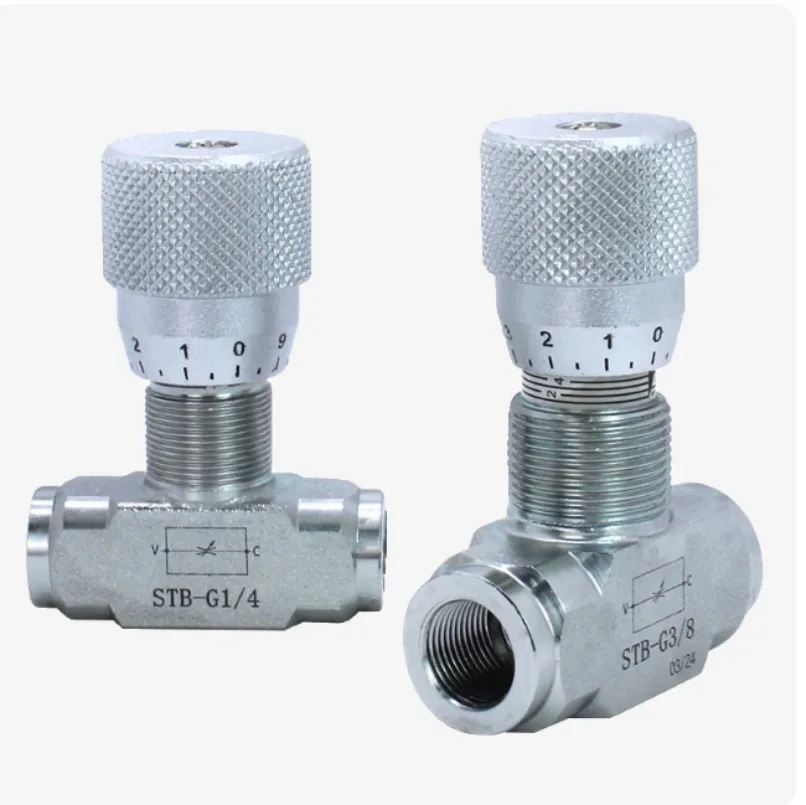 STB Bi-Directional Flow Restrictor Valve G1/4 G3/8 G1/2 G3/4 G1 Carbon Steel Hydraulic Flow Control Valve