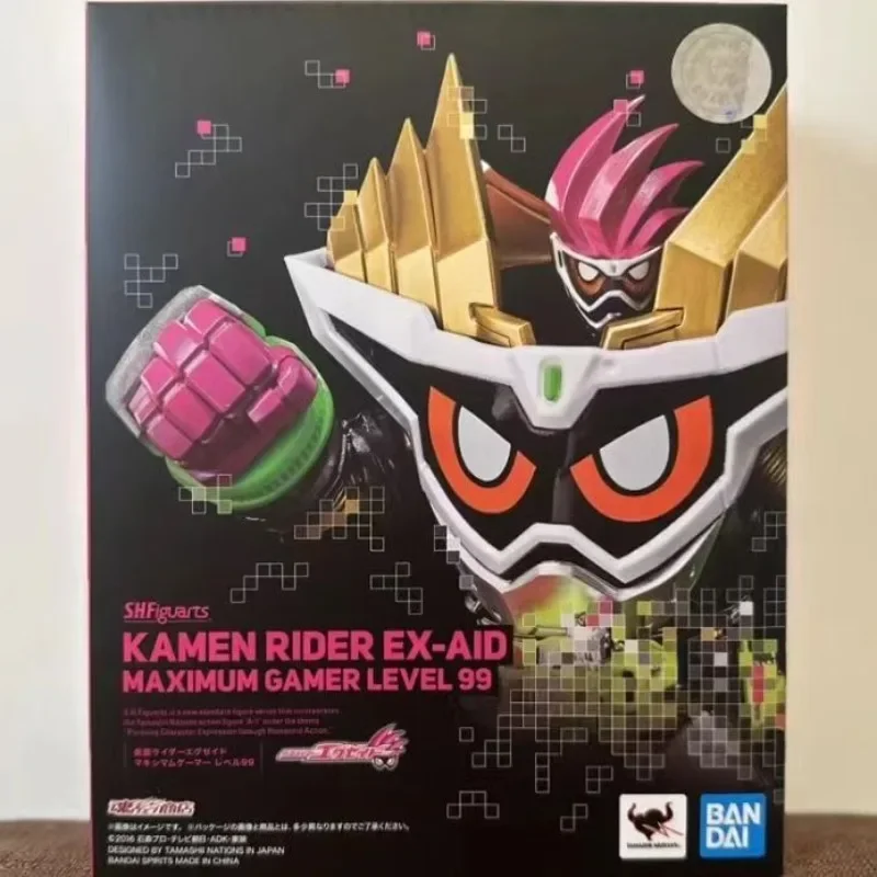 Em estoque original bandai s.h. figuarts kamen rider ex-aid máximo gamer nível 99 anime figura de ação modelo brinquedos presentes colecionáveis