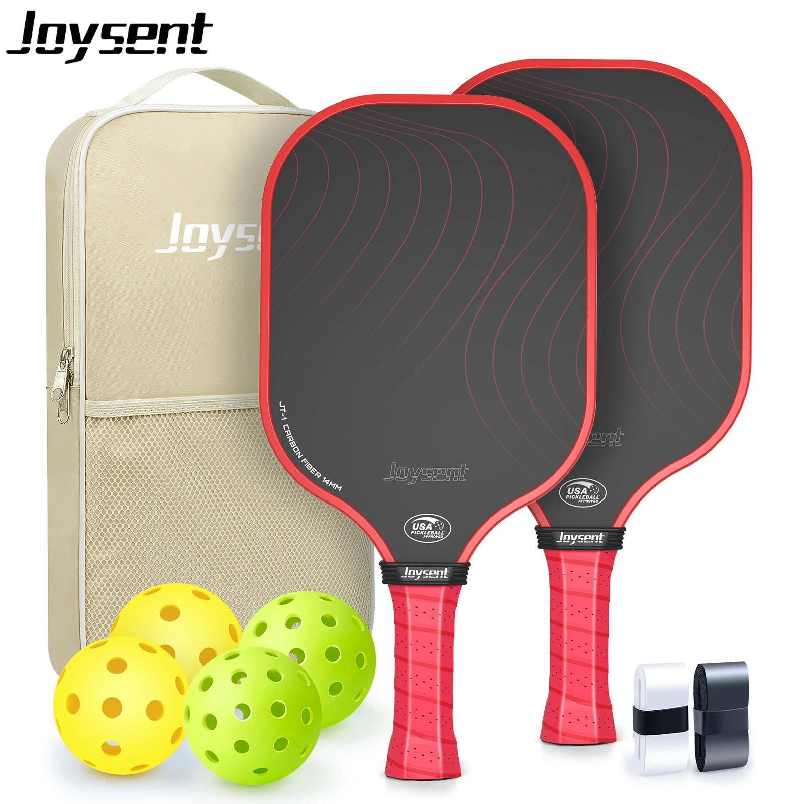

Joysent USAPA Pickleball Paddle Set T300 Carbon Fiber PP Honeycomb 14mm Ultralight Pickleball Racket For Beginner Men Women