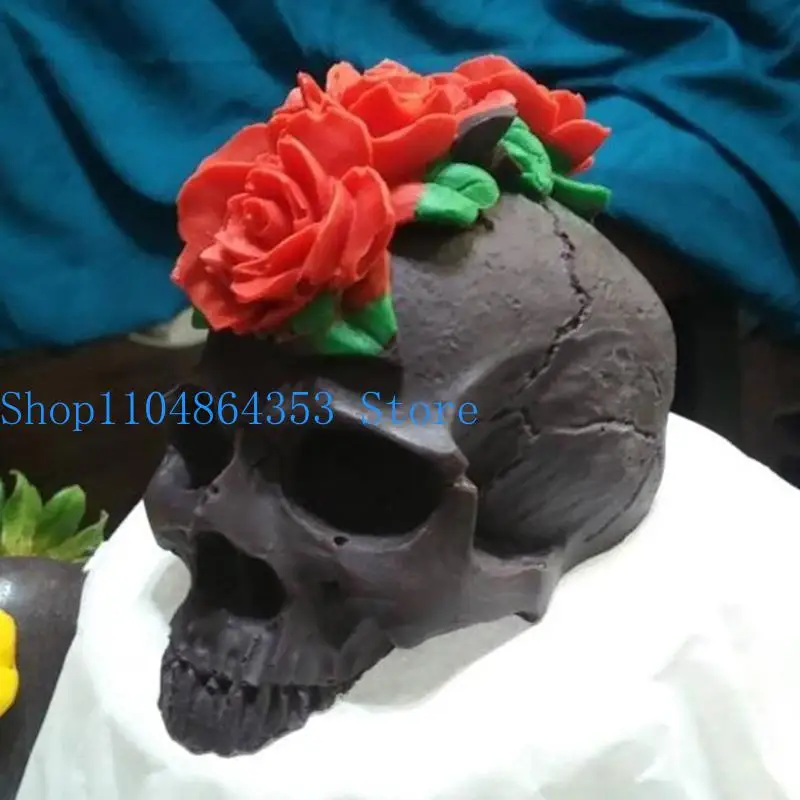 652F Flower Skull Silicone Mold Resin Epoxy Casting Making DIY Soap Jewelry