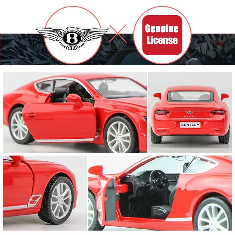 1:36 Scale Bentley Continental GT Alloy Car Model Diecast Car Toys for Boys Birthday Gift Toys Car Collection