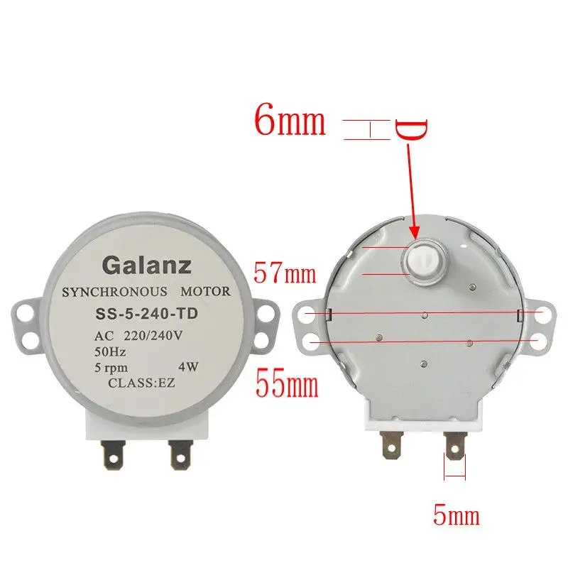 1 pces para 220-240v 4w motor síncrono para o ventilador de ar TYJ50-8A7 microondas forno bandeja motor