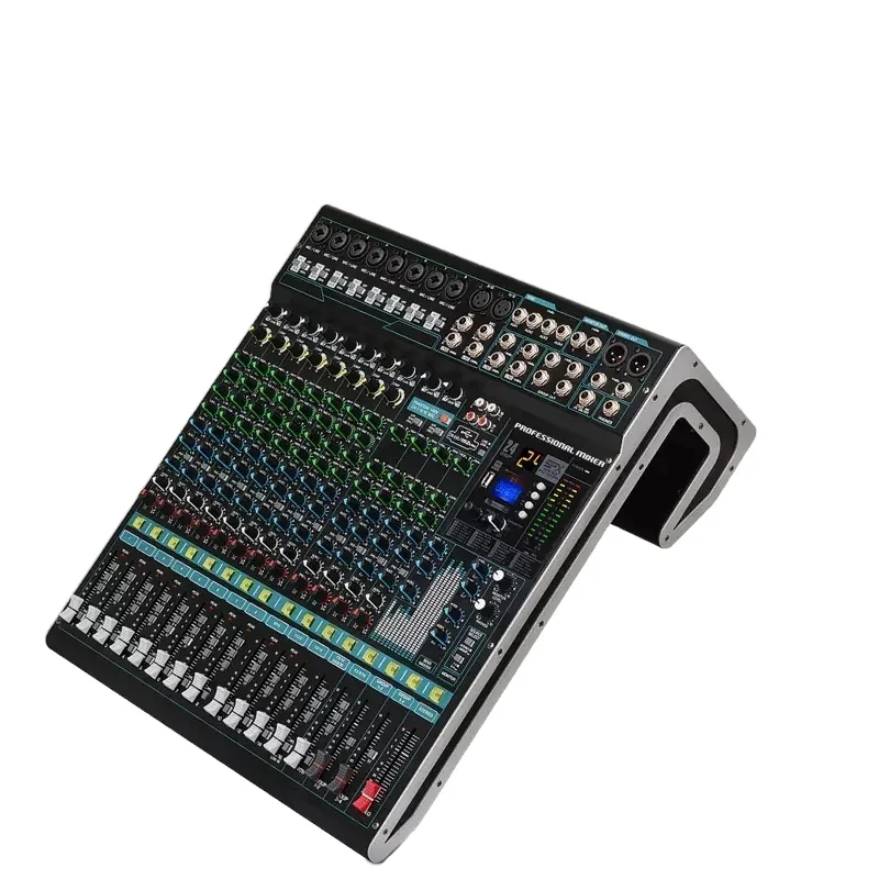 

New Professional 12 Channel Active Portable Bluetooth Audio Mixer De Audio USB Speaker System Audio Mixer For Radio Station