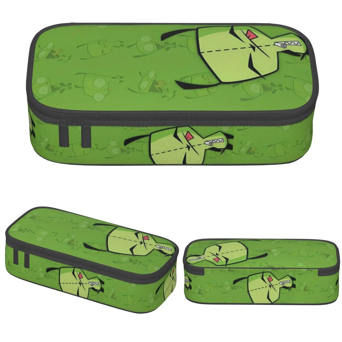 Creative Invaders Zims Gir Cartoon Pencil Case Pencil Pouch Pen Box for Girl Boy Large Storage Makeup Bag Office  Stationery