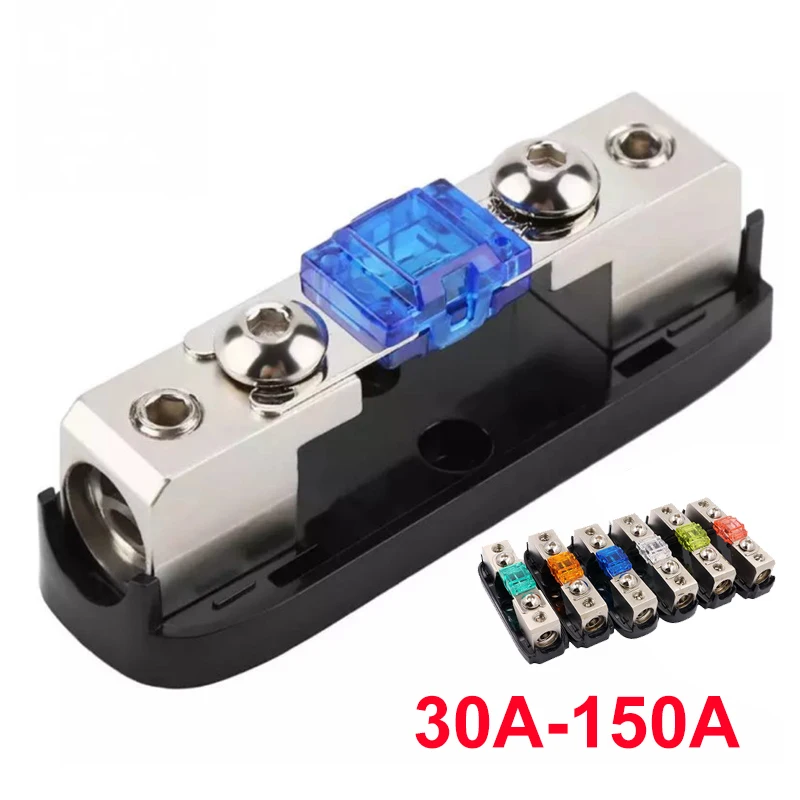 Auto Car Audio Fuse Power Fuse Holder 30-150A Stereo Audio Single Way AGU Fuse Power Distribution Block Fusebox Car Accessories