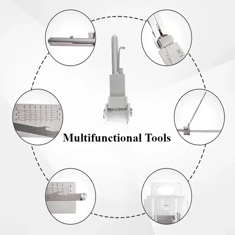 Lockpicking Lock Decoder Pick Locksmith Tools Key Decoder Precision Hook Door Maintenance for Residential Vehicle Door Repairing