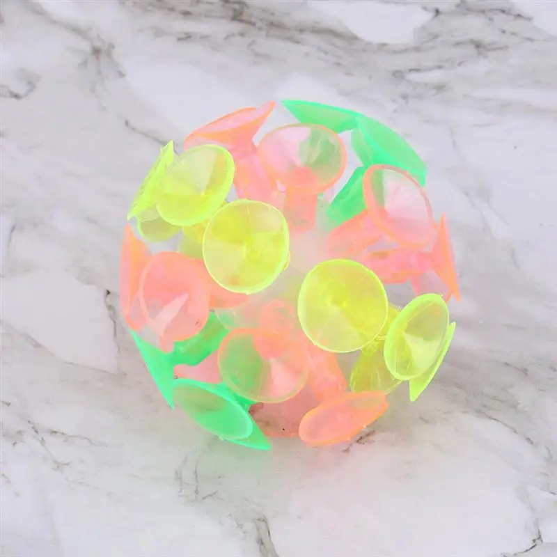 7Pcs Ball Toy Glowing Creative Interactive Multicolored Party Toy Plaything Suction Toy Suction Cup Ball for Kids Girl