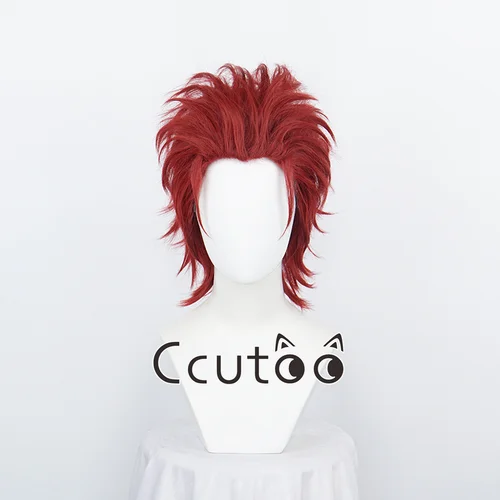K SUOH MIKOTO Peluca de Cosplay de pelo sintético corto rojo oscuro, resistente al calor, estilo Anime, gorra de peluca gratis