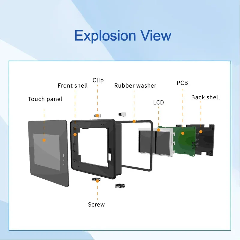 7 بوصة 800*480 بكسل القرار 16.7 متر ألوان HMI TN TFT شاشة عرض LCD مع لوحة اللمس الضميمة DMG80480T070_15WTR