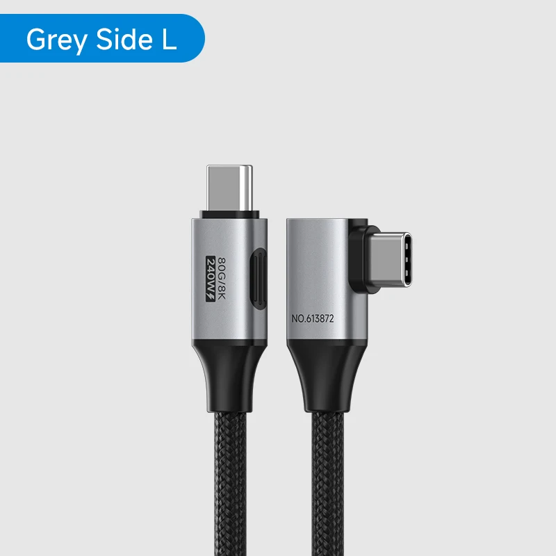 Hagibis USB-C zu USB-C Rechtwinkliges Kabel 240W 90 Grad Typ-C Auto-Schnellladekabel 80Gbps für Thunderbolt 5 iPhone Macbook