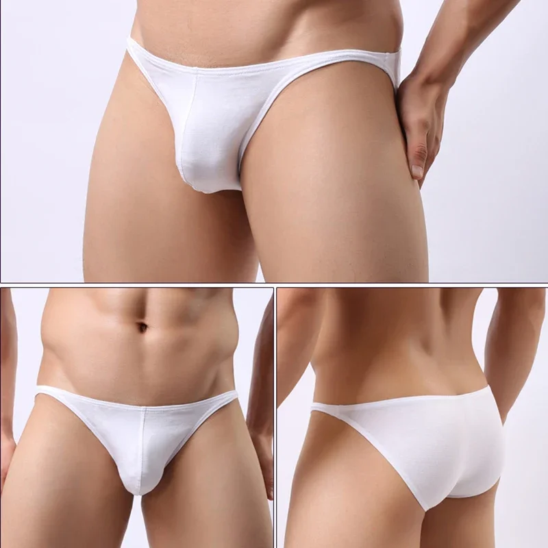 Ropa interior Sexy Gay para hombre, calzoncillos transparentes, Slip transpirable, sedoso, secado rápido, bolsa convexa en U, Tanga