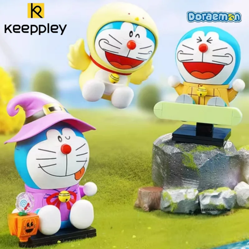 

Keeppley Doraemon Round Roll Series Kuppy Building Blocks Nobita Ski Assembly Model Funny Dress up Ornament Toy Kids Gift