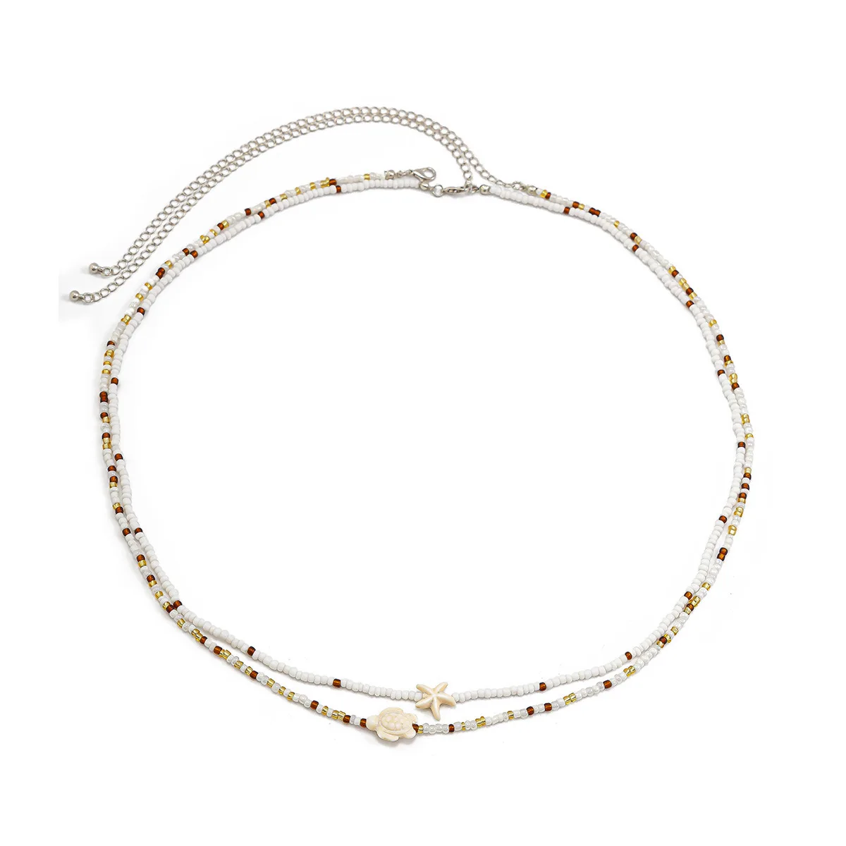 Bohemian Beaded Elasticity Belly Chain with Starfish Pendant