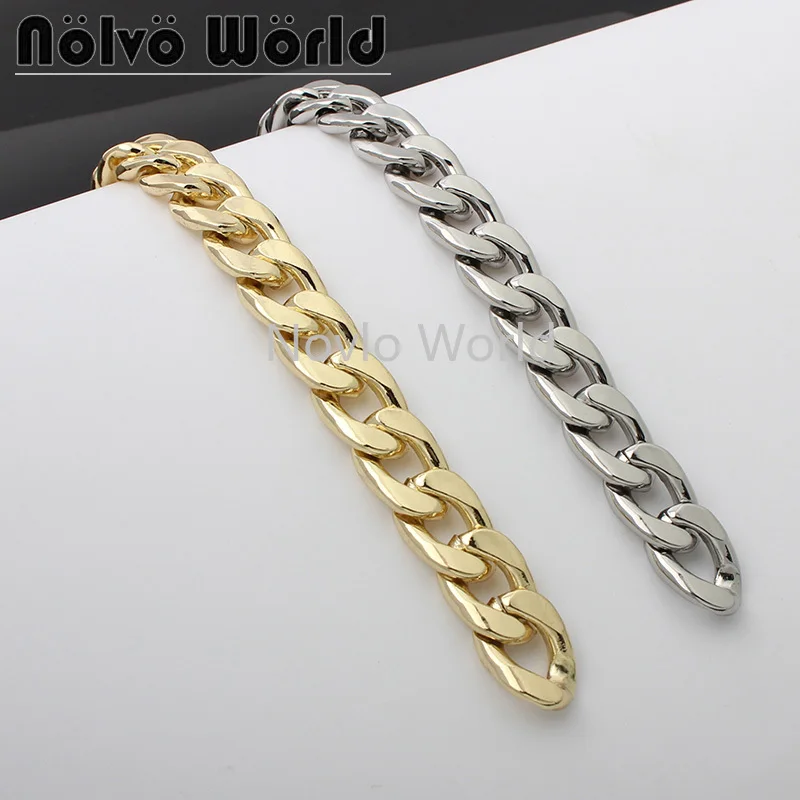 

1-5-10 meters 2 colors 4.0mm thick 14*20mm aluminum meterial tabular chains for diy chain bag purse strap sold by the meter