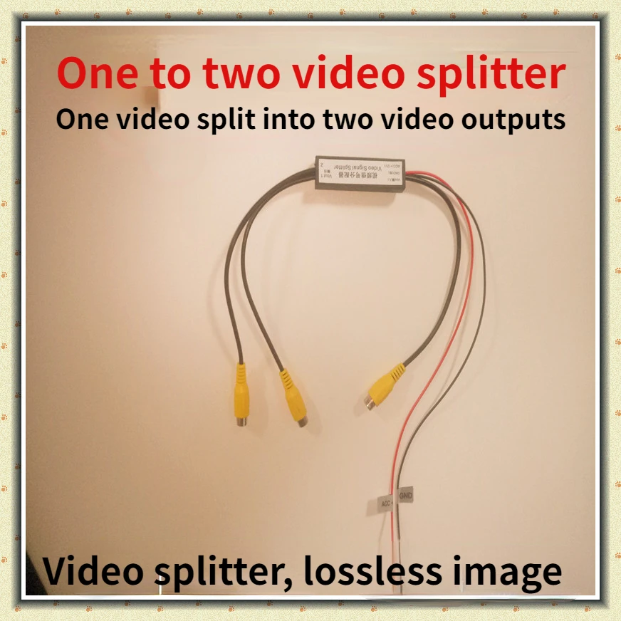 AV Video Splitter Car 2-way Headrest Splitter 1 One in Two 2 Video Amplifier One in and Two Out