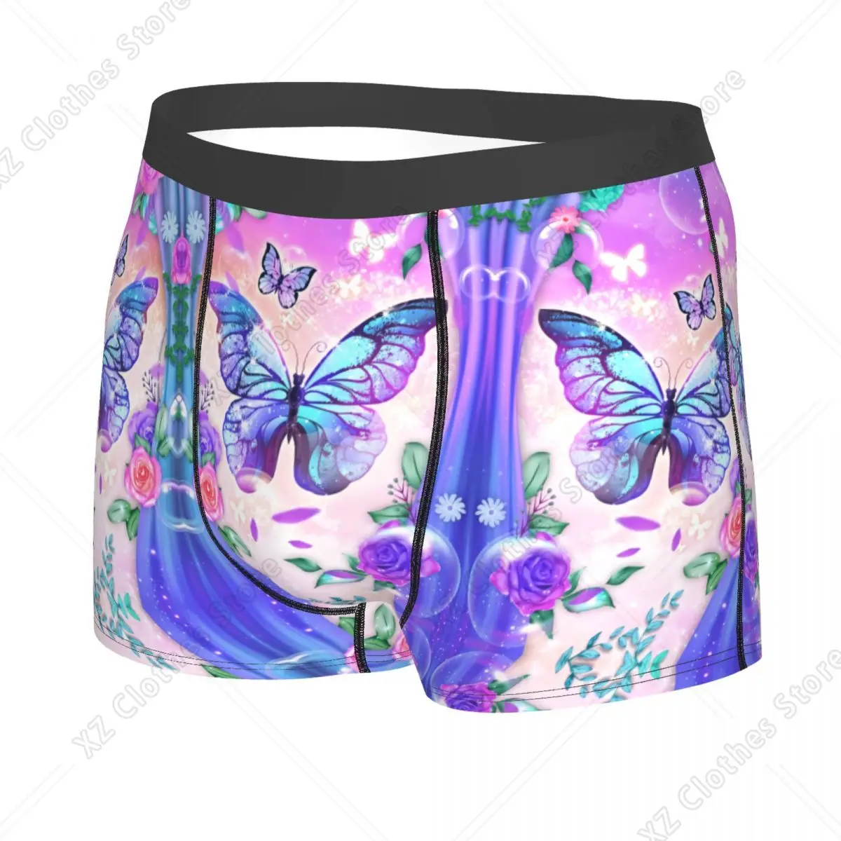 Custom Male Cool Colorful Butterfly Men's Underwear Boxer Briefs Stretch Shorts Panties Underpants