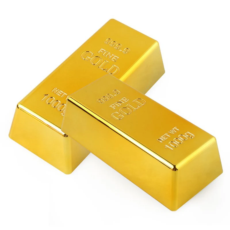 Fake Gold Bar Plastic Golden Paperweight Home Decor Bullion Simulation Decoration Crafts Creative Brick