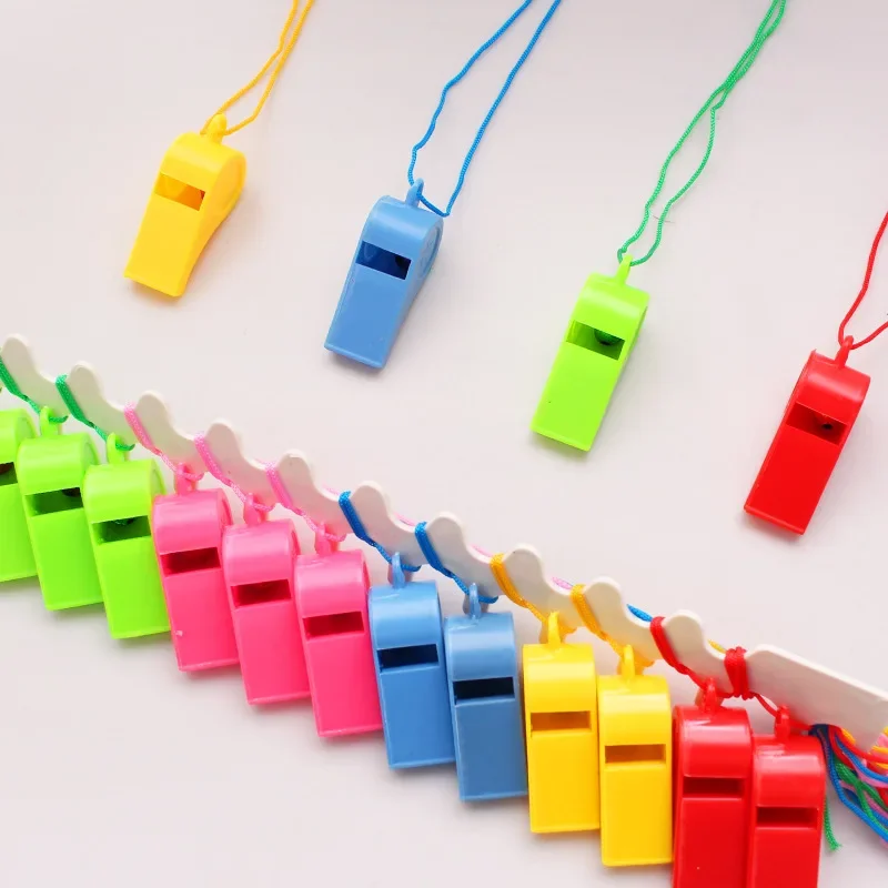 20Pack Plastic Whistle Kids Toys Colorful Cheer Cheer Referee Whistle Fan Students Small Party Favor Goody Bag Toy Pinata Filler