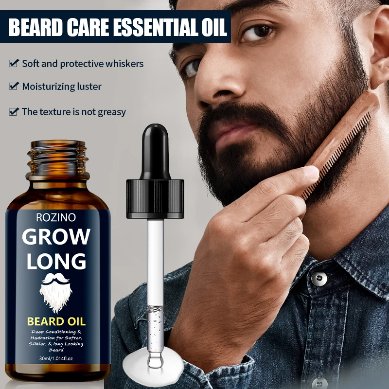 1Pcs/2Pcs/3Pcs Natural Beard Oil for Men, Infused with Glycerin and Jojoba Oil, Softens, Moisturizes, Cares for the Beard, Strengthens Beard Hair, and Enhances Natural Shine Easy to Apply, It's the Perfect Gift for Men