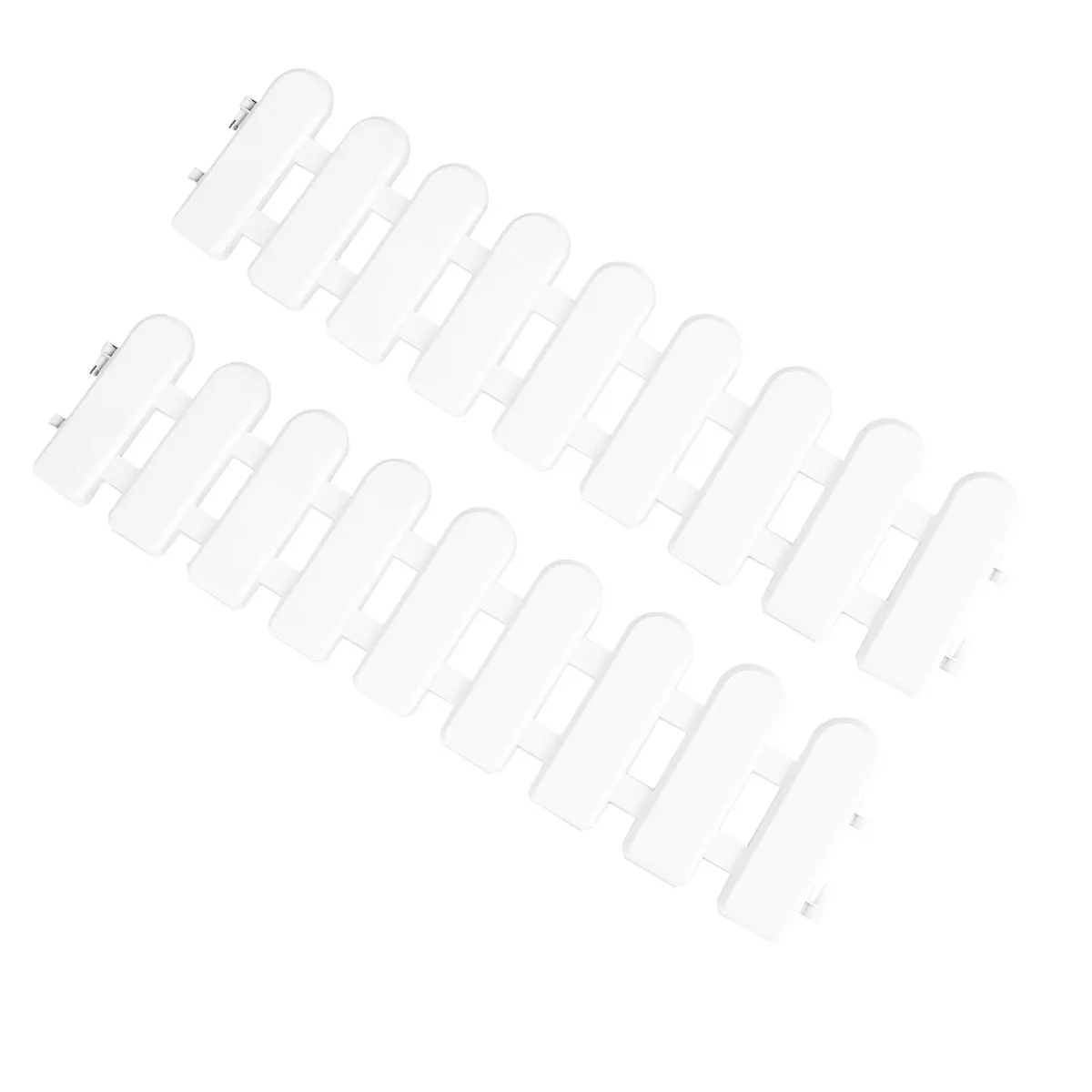 2Pcs Decorative Mini Fence Eco-Friendly Plastic Picket Fence Miniature Garden Boundary Christmas Tree Decoration Flexible Border