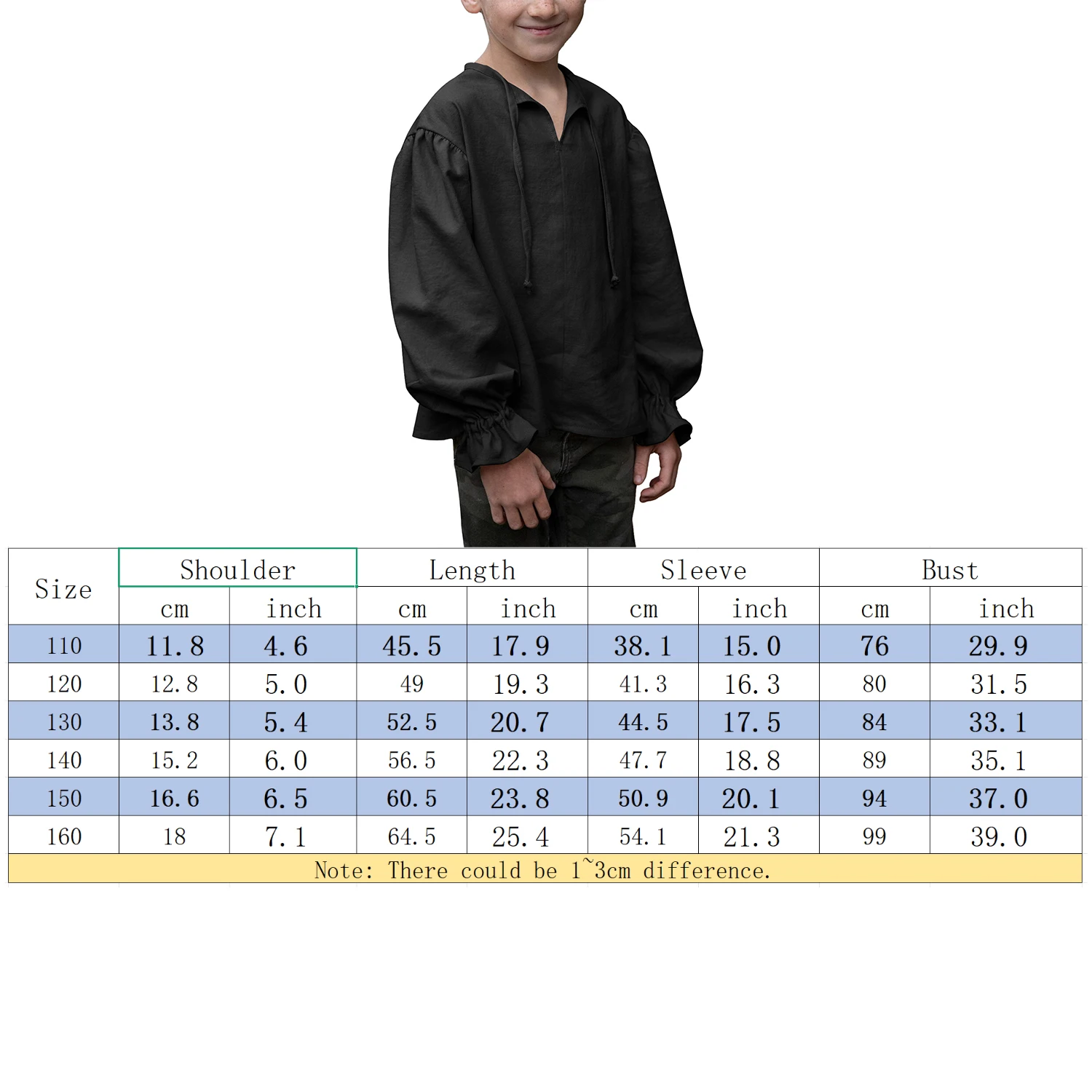 Crianças meninos pirata cosplay camisa superior manga longa traje medieval de halloween