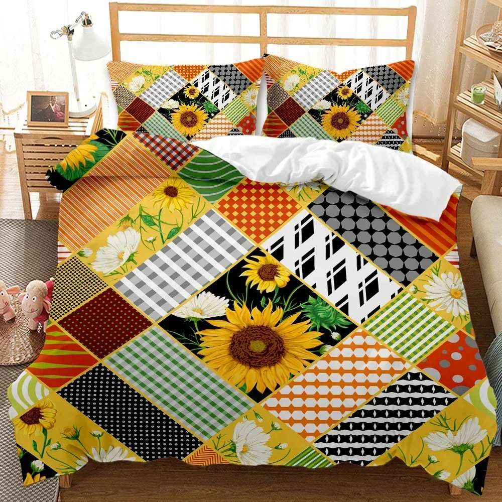 

Sunflower Yellow Flower Bedding Set Single Twin Double Queen King Cal King Size Bed Linen Set