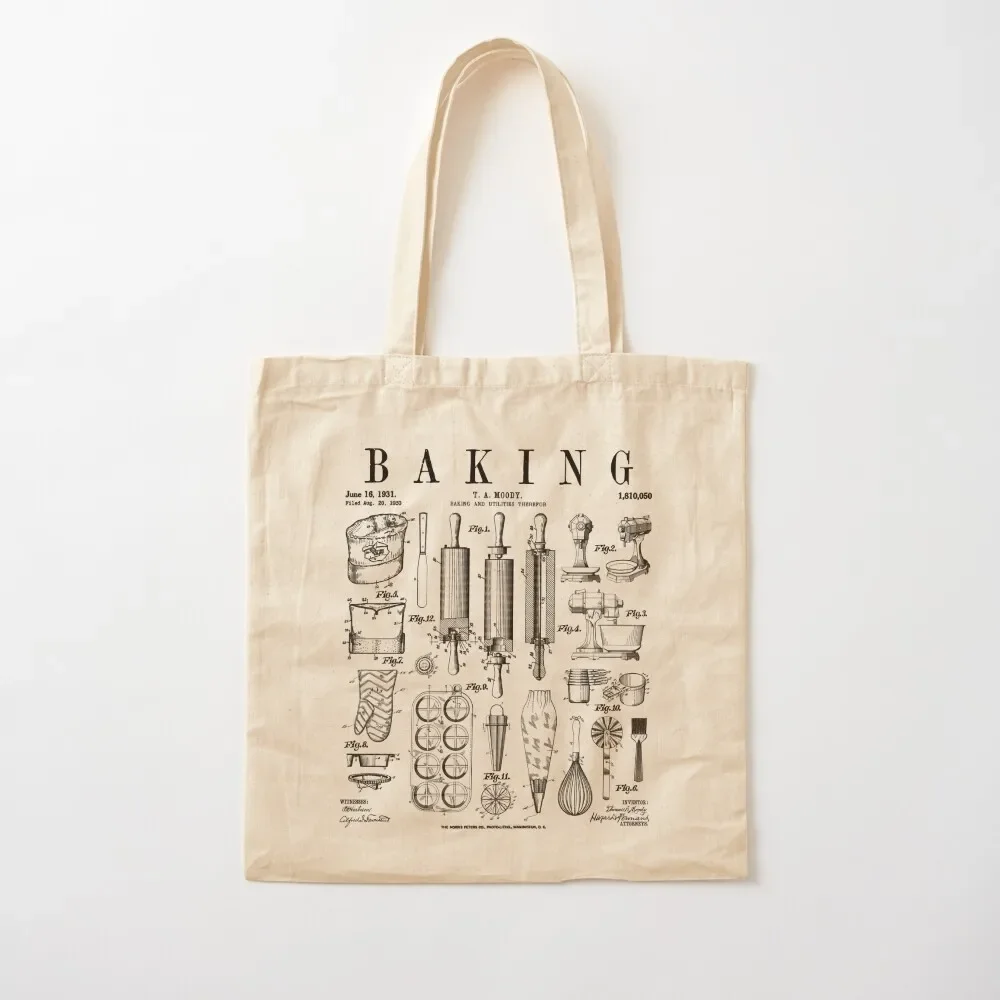 

Baking Cooking Baker Pastry Chef Kitchen Vintage Patent Tote Bag Canvas bag bag luxury women