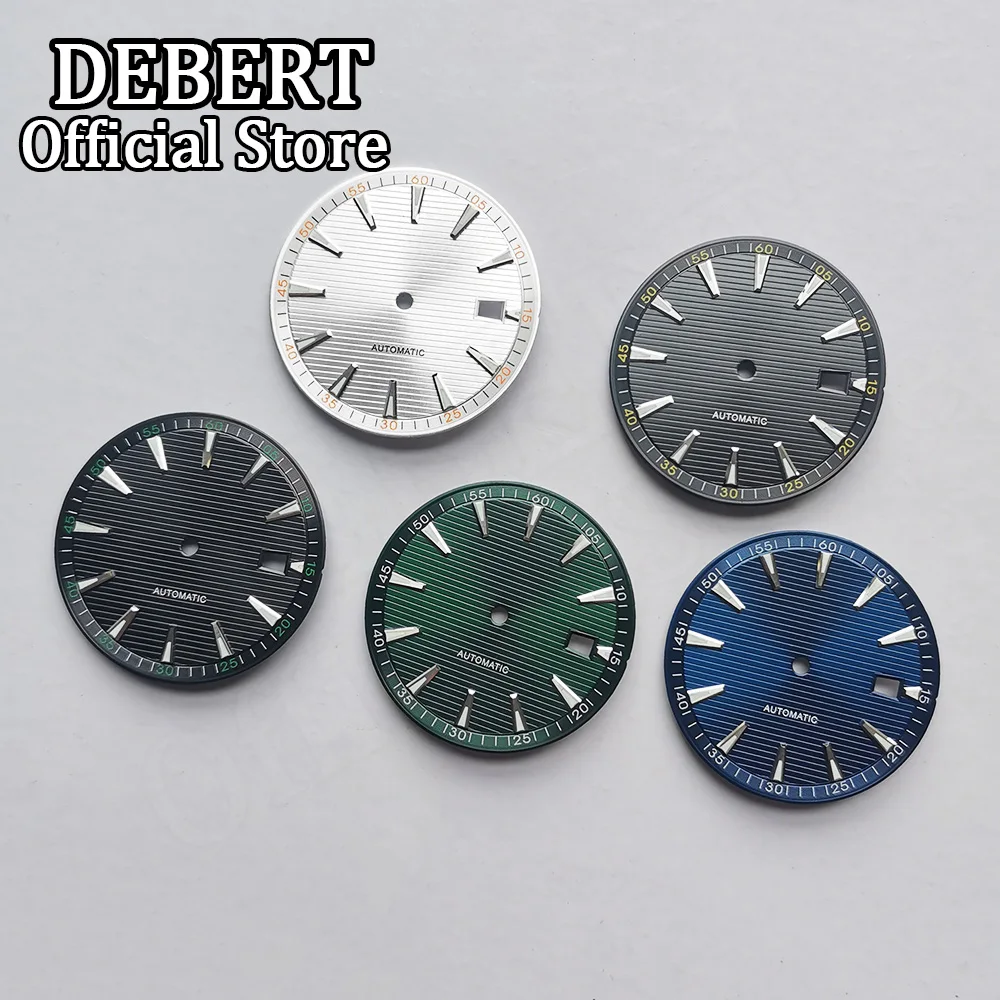 DEBERT 33.3mm Watch Dial Luminous Dial Luxury Men Watch Dial Suitable for NH35 NH35a Movement Watches Accessory