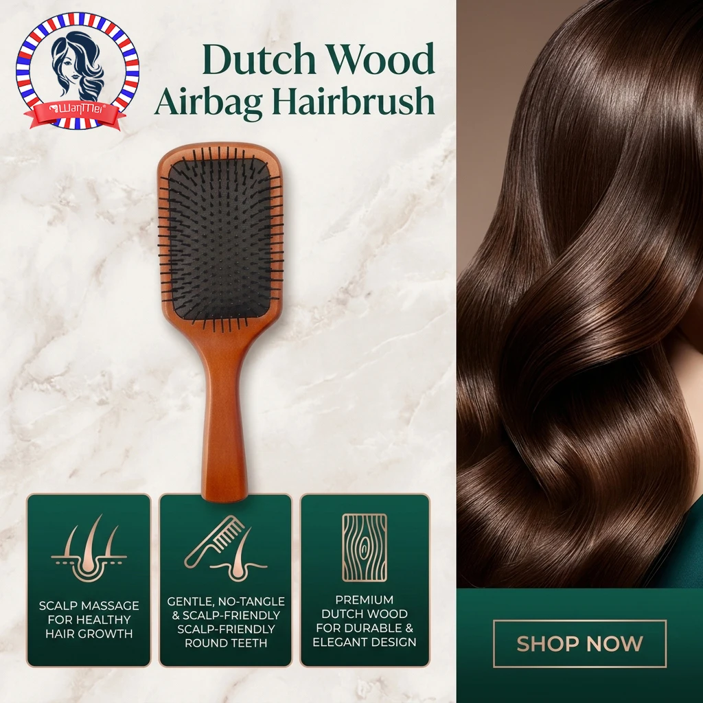 1pc Wooden Airbag Massage Comb Scalp Care Female Curly Hair Household High-grade Anti-static Hair Bamboo Hair Brush Salon