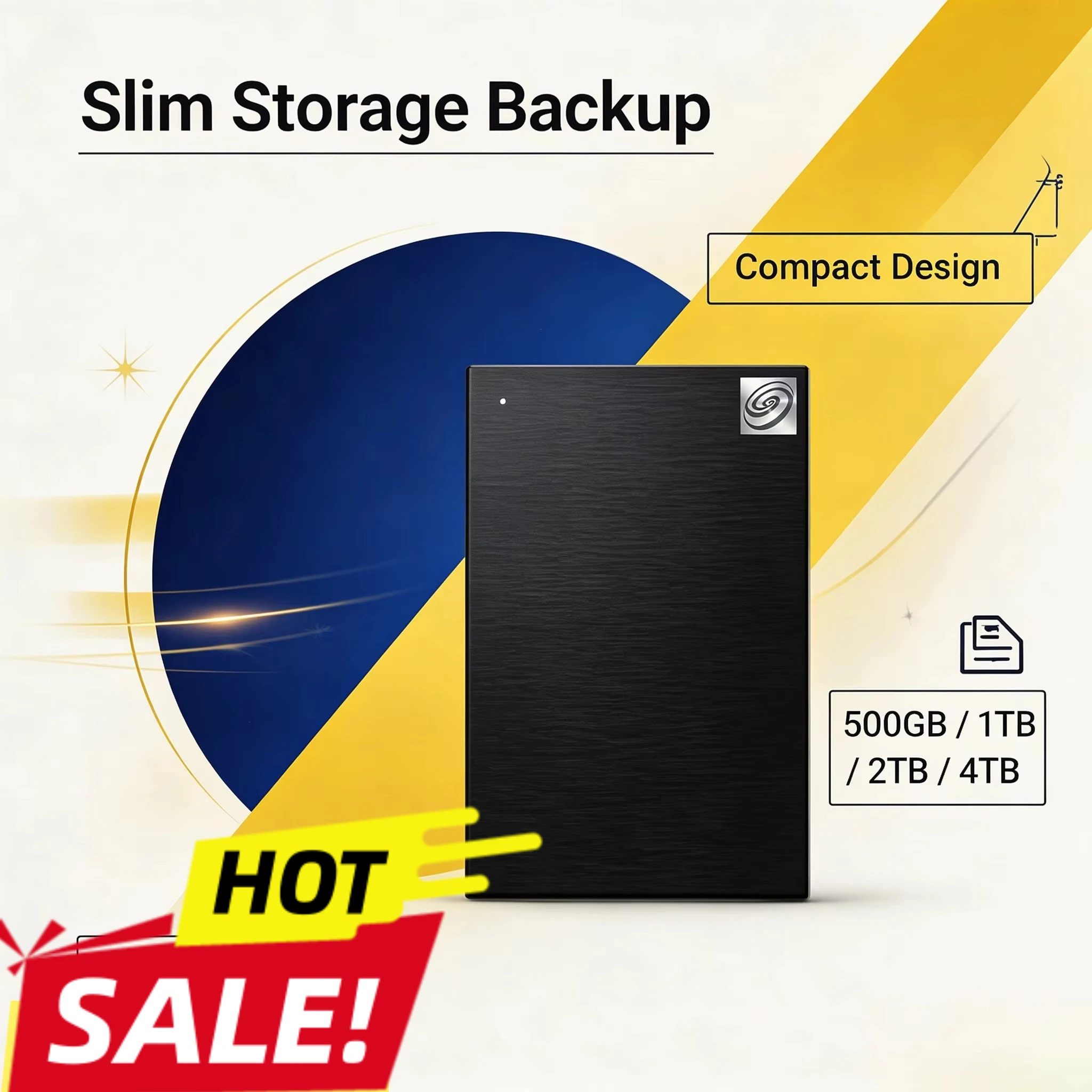 External HDD USB3.0 Portable Hard Drive 2.5 Inch Black Large Capacity for Laptop Office Data Recovery 500GB 1TB 2TB 4TB