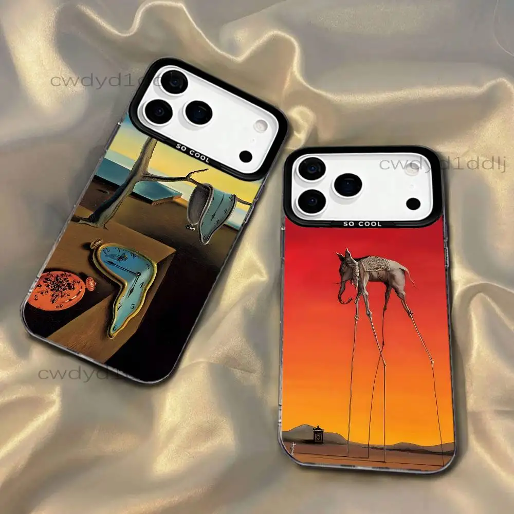 

S-Salvador Dali Paintings Art Phone Case For iPhone 17,16,15,14,13,12,11,X,8,7,Pro,Max,Plus,SE4,Air,Mini IMD Gray Hard Matte