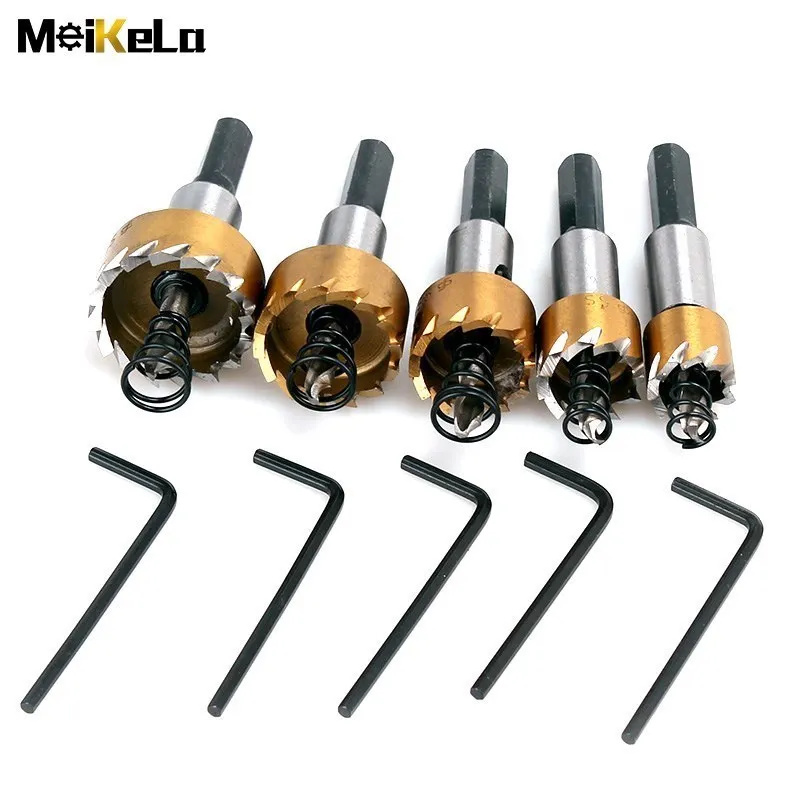 Meikela-broca Hss Saw Grupo Ponta de Metal Duro Perfuração de Madeira Metálica Ferramenta de Corte para Instalar Fechaduras 16 mm 18 mm 20 mm 25 mm 30 mm 1pc