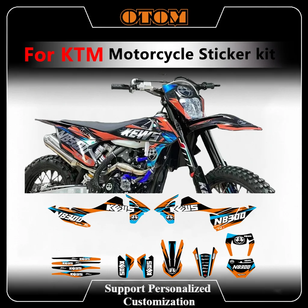 

OTOM Motorcycle Background Graphics Decal Sticker Kit for KTM SX SXF EXC XCW 2016-2018 250 300 Chrome Decals
