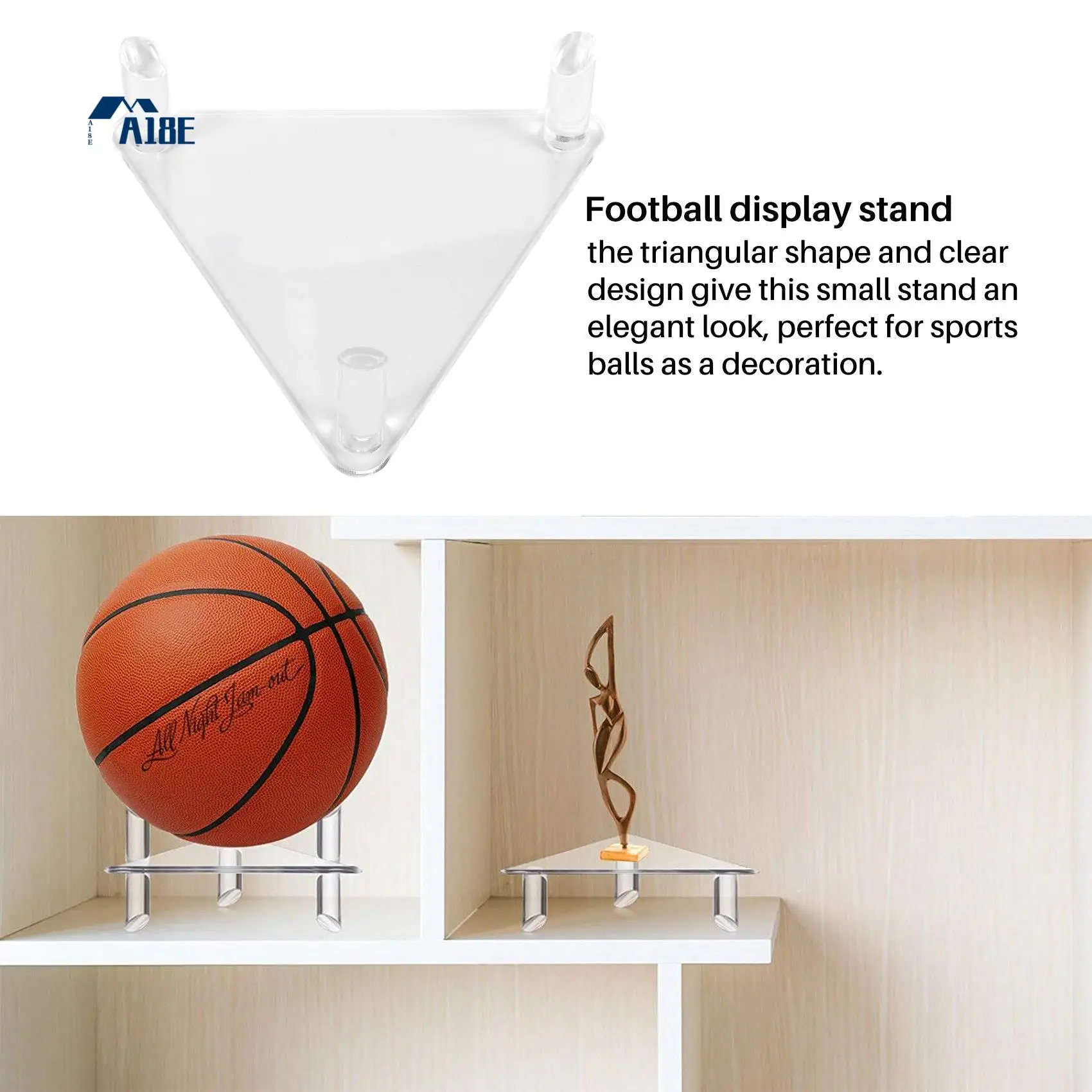 

A18E-Акриловая подставка для мячей — вмещает футбольные мячи, баскетбольные, волейбольные или футбольные мячи — подставка или держатель