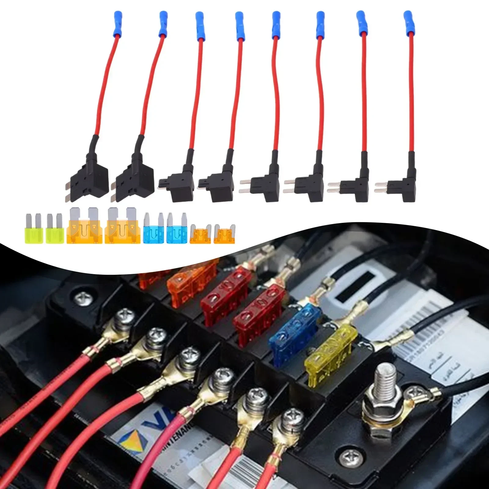 

16PCS Car Fuse Holder Fuse Extractor Adapter 5A, 15A, 20A Blade Car Fuse With Holder 5-32V Suitable For Most Cars