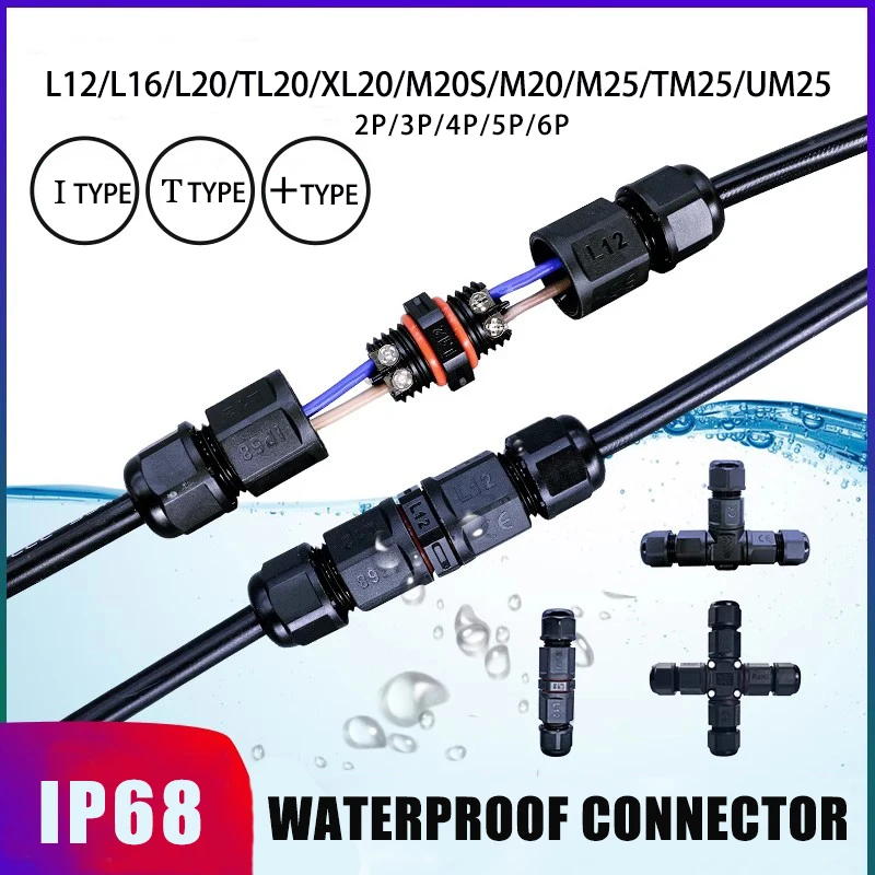IP68 Waterproof Connector LED Light Cable Electrical Connector Box 2/3/4/5P For Electrical Junction Box Outdoor Wire Connector