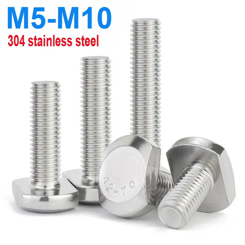 

M5 M6 M8 M10 T Bolts for T Slot GB37 304 Stainless Steel T Screw Square Bolts T-head Screw Chute T-bolt