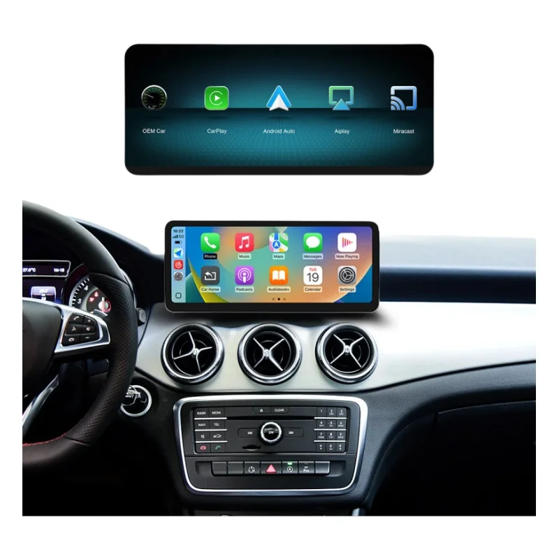 12,3 Zoll Auto-Multimedia-Bildschirm für Mercedes Benz A-Klasse W176 CLA C117 GLA X156 NTG4.5 NTG5.0 Kabelloses CarPlay Android Auto Linux Display-Upgrade